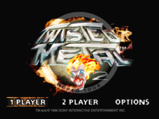 Twisted Metal 2 title screen for Playstation